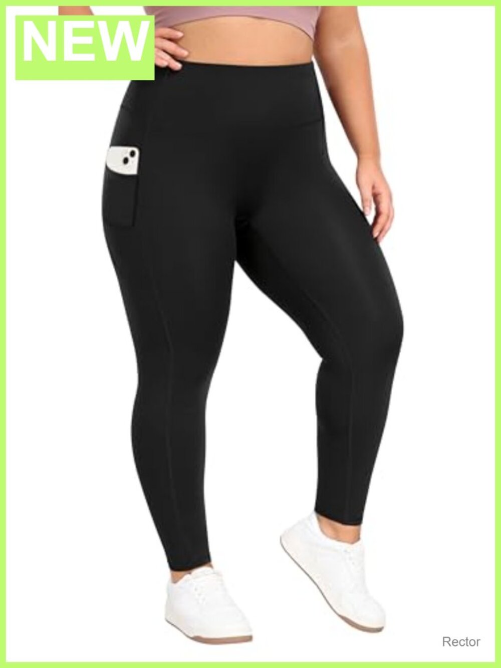 Plus Size Leggings with Pockets High Rise Tummy Control Yoga Pants 4-Way Stretch